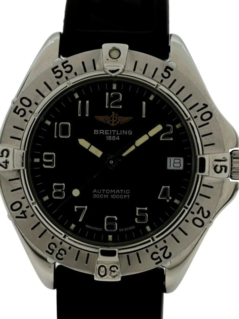 Breitling Men's 38mm Early Colt Black Dial Automatic Swiss Watch! Ref: A17035!